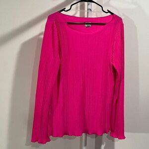 a new day Vibrant Pink Ribbed Blouse